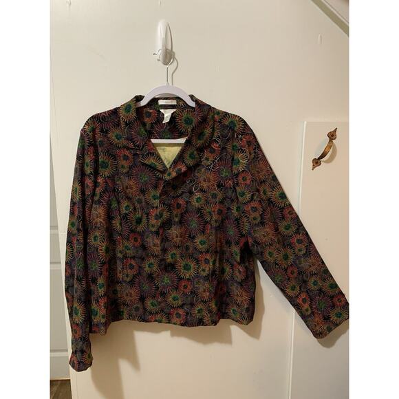 Chicos Women’s XL Jacket Cardigan Stretchy‎ Button Multicolor Artsy Dressy - Picture 1 of 10